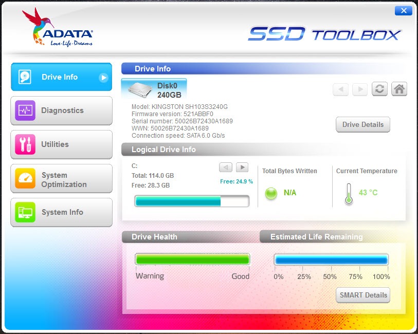 ADATA SSD ToolBox 5.2.7 Free for 10, 8 7 - FileCroco.com